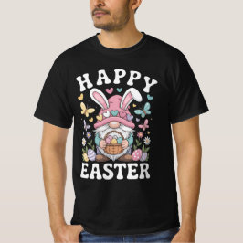 Happy Easter Gnome With Bunny Ears Colorful Eggs Tシャツ