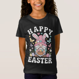 Happy Easter Gnome With Bunny Ears Colorful Eggs Tシャツ