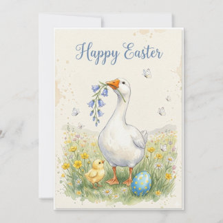 Happy Easter Goose Card | Chick & Bellflowers シーズンカード