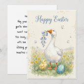 Happy Easter Goose Card | Chick & Bellflowers シーズンカード (正面/裏面)