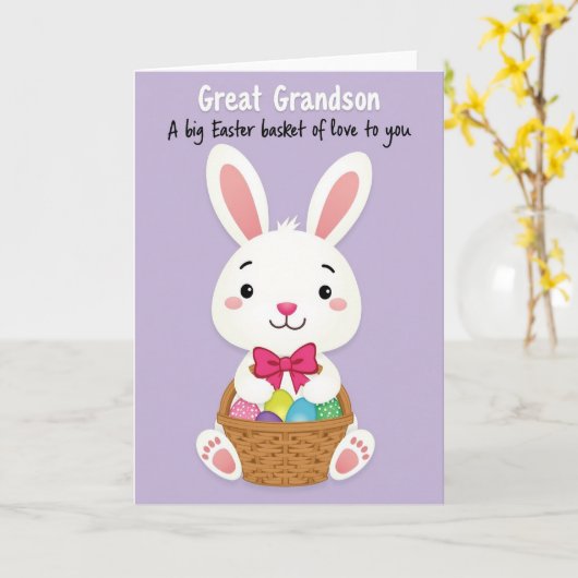 Happy Easter Grandson Card カード (黄色い花)