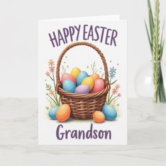 Happy Easter Grandson Spring Card カード (正面)