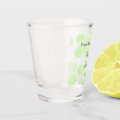 Happy Easter gray green polka dots family name ショットグラス (左)