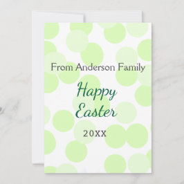Happy Easter gray green polka dots family name シーズンカード