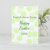 Happy Easter gray green polka dots family name シーズンカード (スタンド正面)