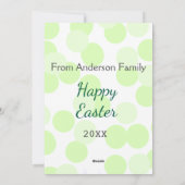 Happy Easter gray green polka dots family name シーズンカード (裏面)