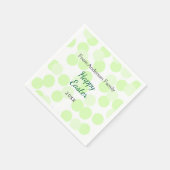 Happy Easter gray green polka dots family name スタンダードカクテルナプキン (角)