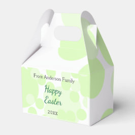 Happy Easter gray green polka dots family name フェイバーボックス