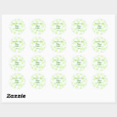 Happy Easter gray green polka dots family name ラウンドシール (シート)