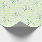 Happy Easter gray green polka dots family name ラッピングペーパー (角)