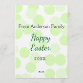 Happy Easter gray green polka dots family name 招待状 (裏面)