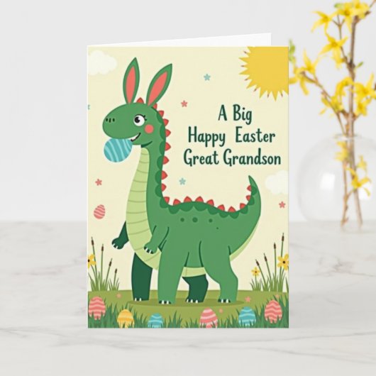 Happy Easter Great Grandson Card カード (黄色い花)