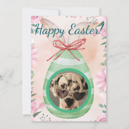 Happy Easter - green egg photo 招待状