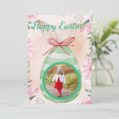 Happy Easter- green egg with photo Invitation 招待状 (スタンド正面)