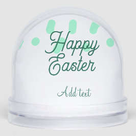 Happy Easter green eggs pastel name date simple 