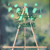 Happy Easter green eggs pastel name date simple  アクリルサイン (ニュートラル)