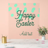 Happy Easter green eggs pastel name date simple  アクリルサイン (ウェディング)