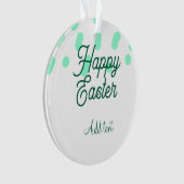 Happy Easter green eggs pastel name date simple  オーナメント (正面)
