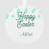 Happy Easter green eggs pastel name date simple  オーナメント (裏面)