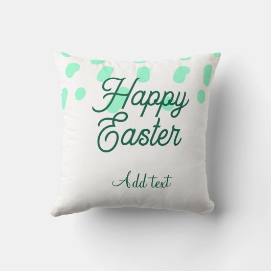 Happy Easter green eggs pastel name date simple  クッション (裏面)