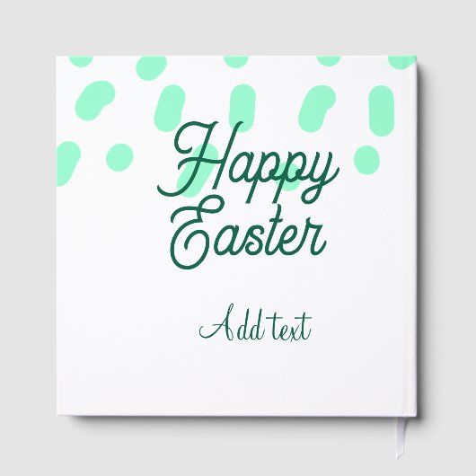 Happy Easter green eggs pastel name date simple  ゲストブック (裏面)