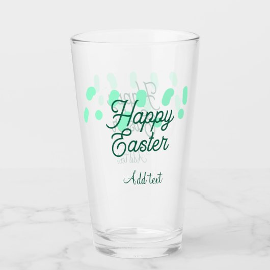 Happy Easter green eggs pastel name date simple  タンブラーグラス (正面)