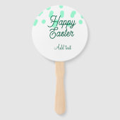 Happy Easter green eggs pastel name date simple  ハンドファン (裏面)