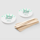 Happy Easter green eggs pastel name date simple  ハンドファン (組立なし)