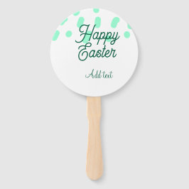 Happy Easter green eggs pastel name date simple  ハンドファン
