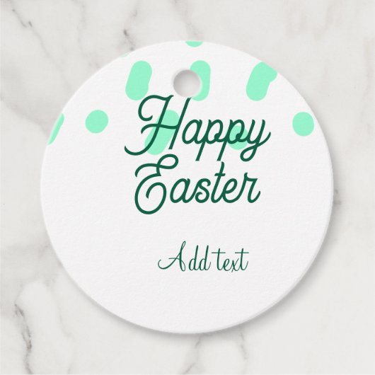 Happy Easter green eggs pastel name date simple  フェイバータグ (正面)