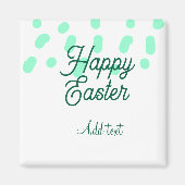 Happy Easter green eggs pastel name date simple  マグネット (正面)