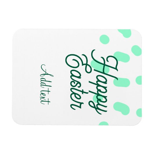 Happy Easter green eggs pastel name date simple  マグネット (横)