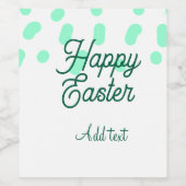 Happy Easter green eggs pastel name date simple  ワインラベル (シングルラベル)