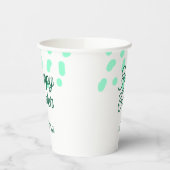 Happy Easter green eggs pastel name date simple  紙コップ (左)