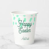 Happy Easter green eggs pastel name date simple  紙コップ (正面)