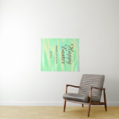 Happy Easter green yellow pastel gray name year  タペストリー (インサイチュ(横))