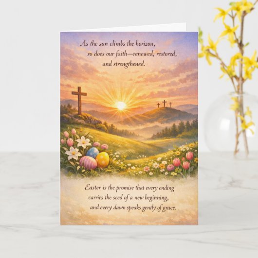 Happy Easter Greeting Card カード (黄色い花)