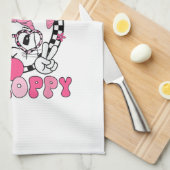 Happy Easter Groovy Bunny Face Don't Worry Be Hopp キッチンタオル (四つ折り)