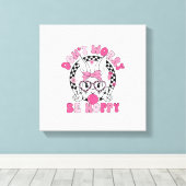 Happy Easter Groovy Bunny Face Don't Worry Be Hopp キャンバスプリント (インサイチュ (ウッドフロア))