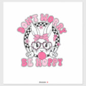 Happy Easter Groovy Bunny Face Don't Worry Be Hopp シール (シート)