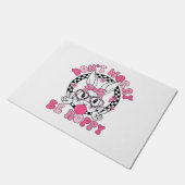 Happy Easter Groovy Bunny Face Don't Worry Be Hopp ドアマット (アングル)