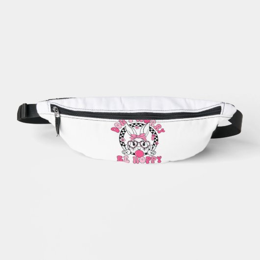 Happy Easter Groovy Bunny Face Don't Worry Be Hopp ファニーパック (正面)