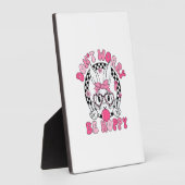 Happy Easter Groovy Bunny Face Don't Worry Be Hopp フォトプラーク (側面)