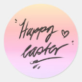 Happy easter hand lettering ラウンドシール (正面)