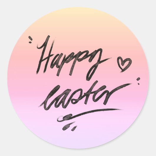 Happy easter hand lettering  ラウンドシール (正面)