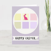 Happy Easter Hare Pastel Art Card カード (正面)