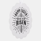 Happy Easter He is risen cross オーナメントカード (右)