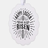 Happy Easter He is risen cross オーナメントカード (左)