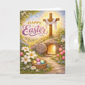 Happy Easter He Is Risen Garden Eggs シーズンカード (正面)
