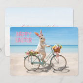 Happy Easter Hilton Head Island Bicycle on Beach シーズンカード (正面/裏面)